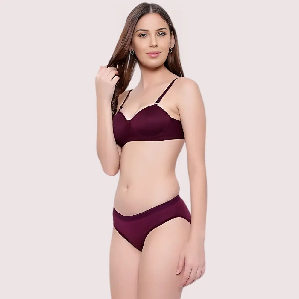 Padded Non-Wired Push-Up Bra Panty Set ( 2 Pack ) - Image 2