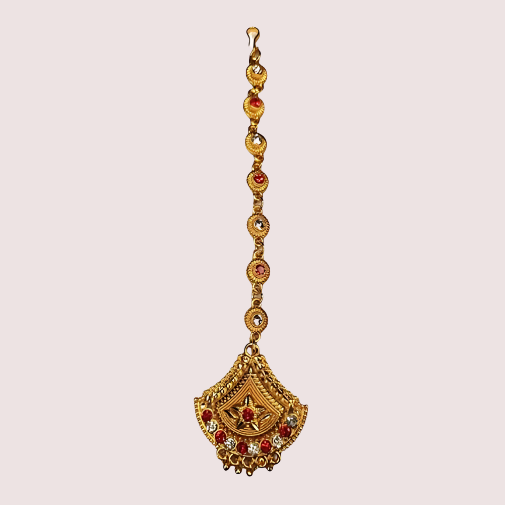 Kumauni Guloband with Nath & Mangtika – Bridal Gold Jewelry Set - Image 2