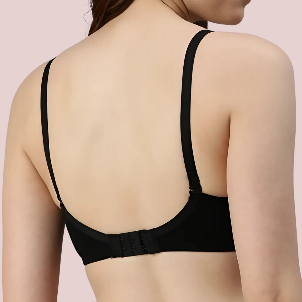 Passion Plunge – Black Seamless Padded Bra - Image 3