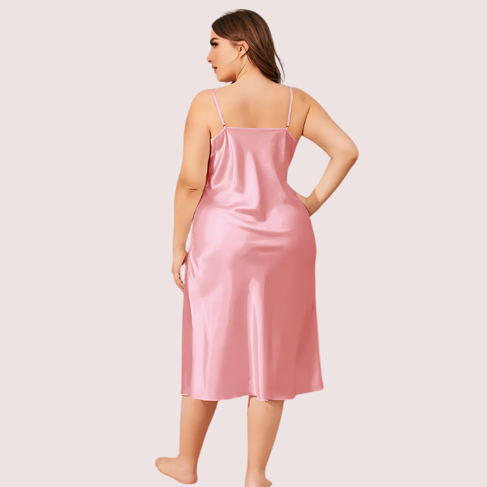 Plus Size Solid Satin Slip Dress (4XLā5XL) - Image 4