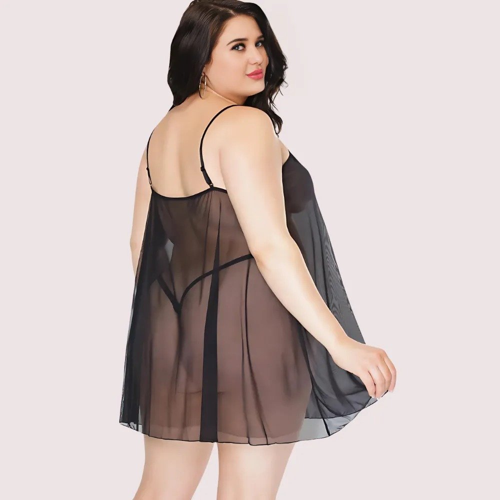 Lunar Desire Plus Size See-Through Nightdress - Image 2