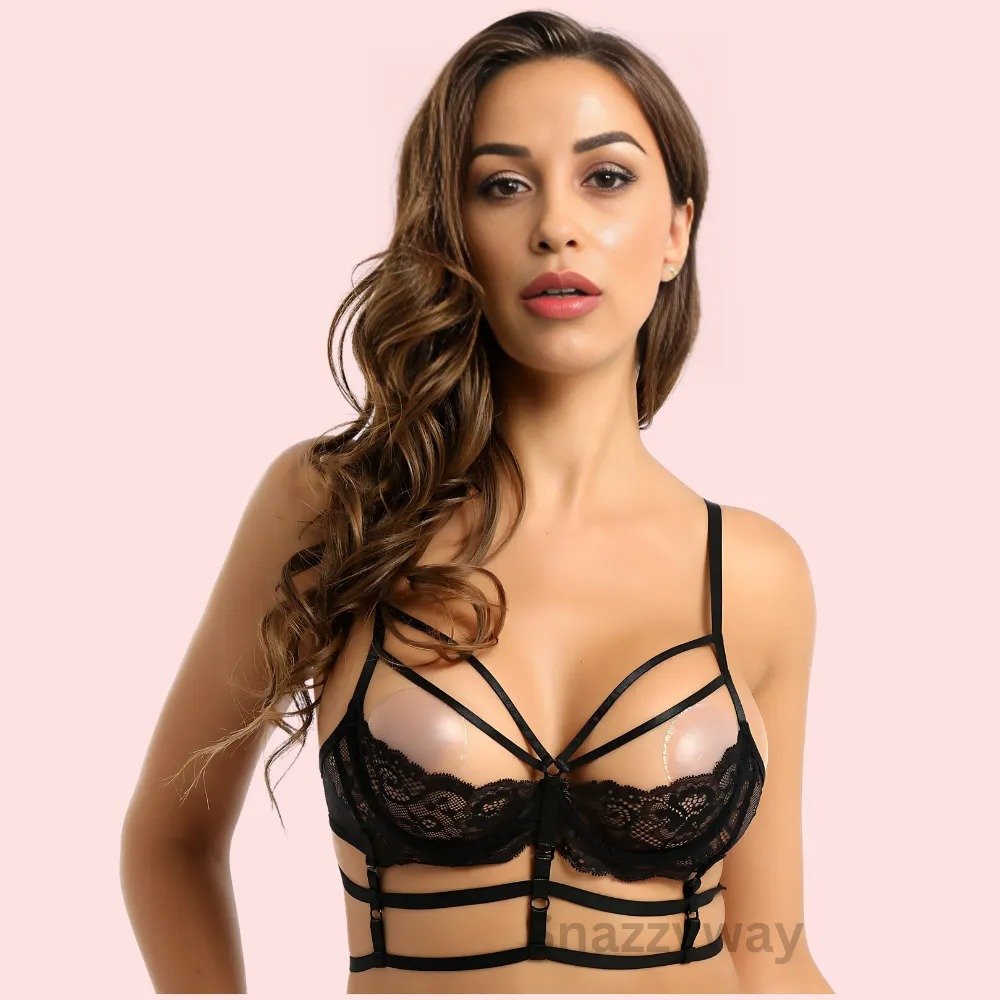Sexy women Strappy Bralette See through