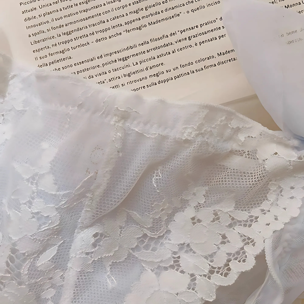 Hip Ruffled Crotch Mesh Lace Panties - Image 4