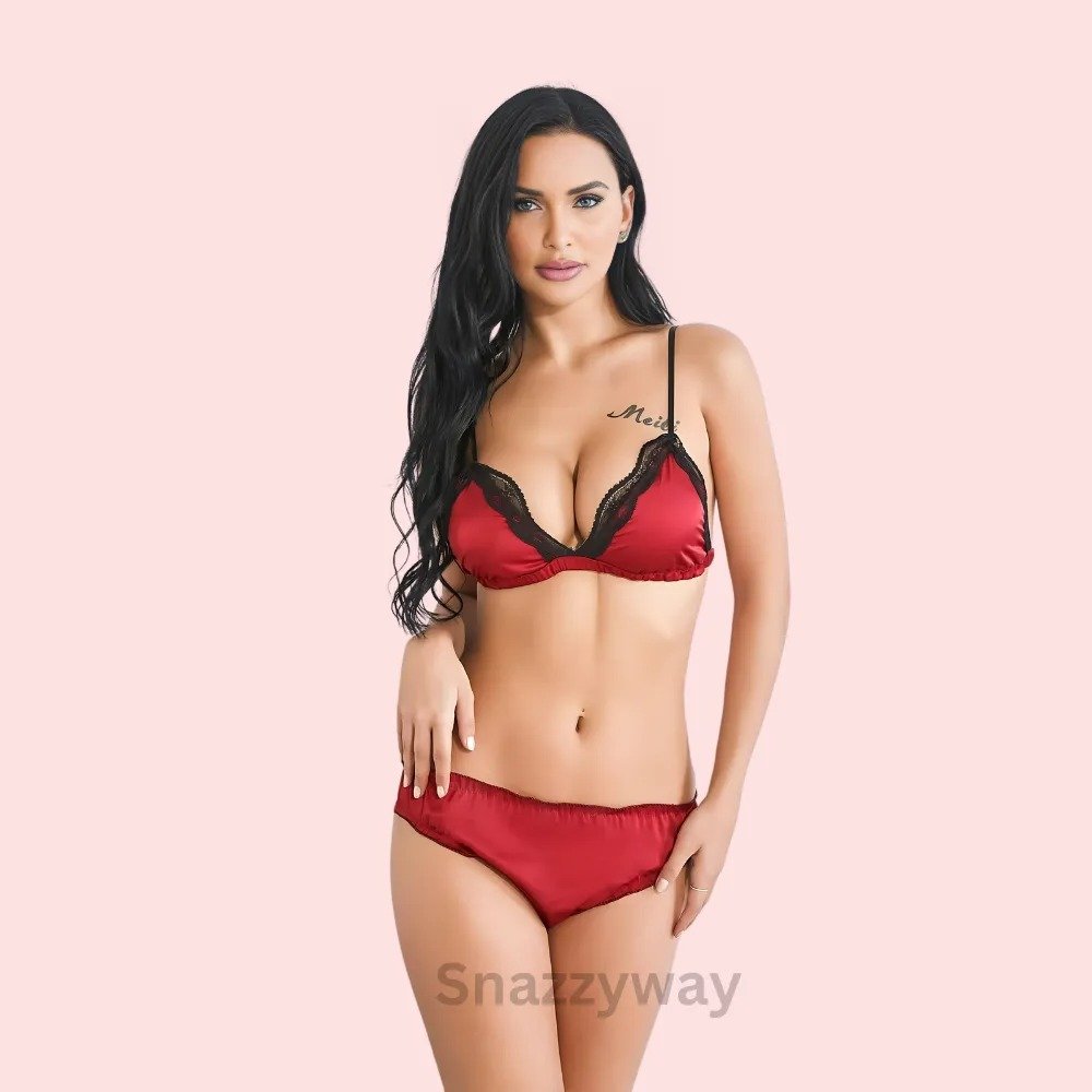 French Daina Luxury Silk satin bra set