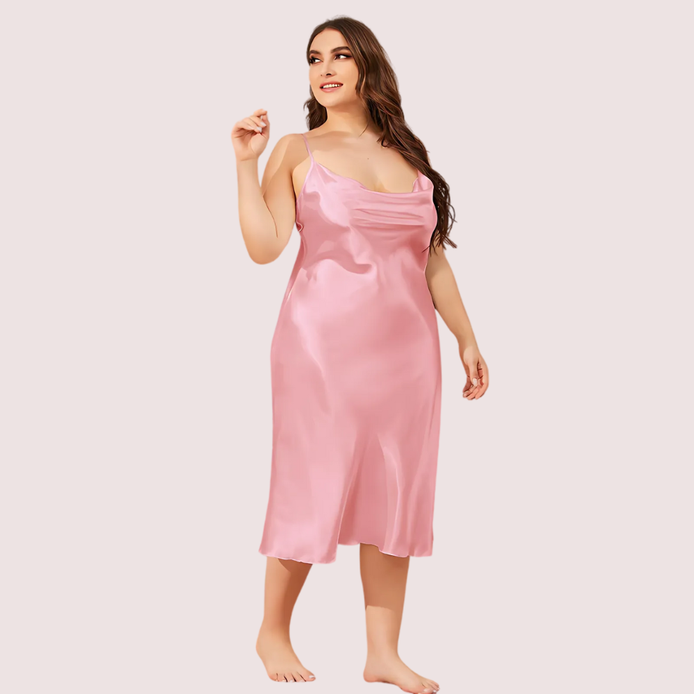 Plus Size Solid Satin Slip Dress (4XLā5XL) - Image 3