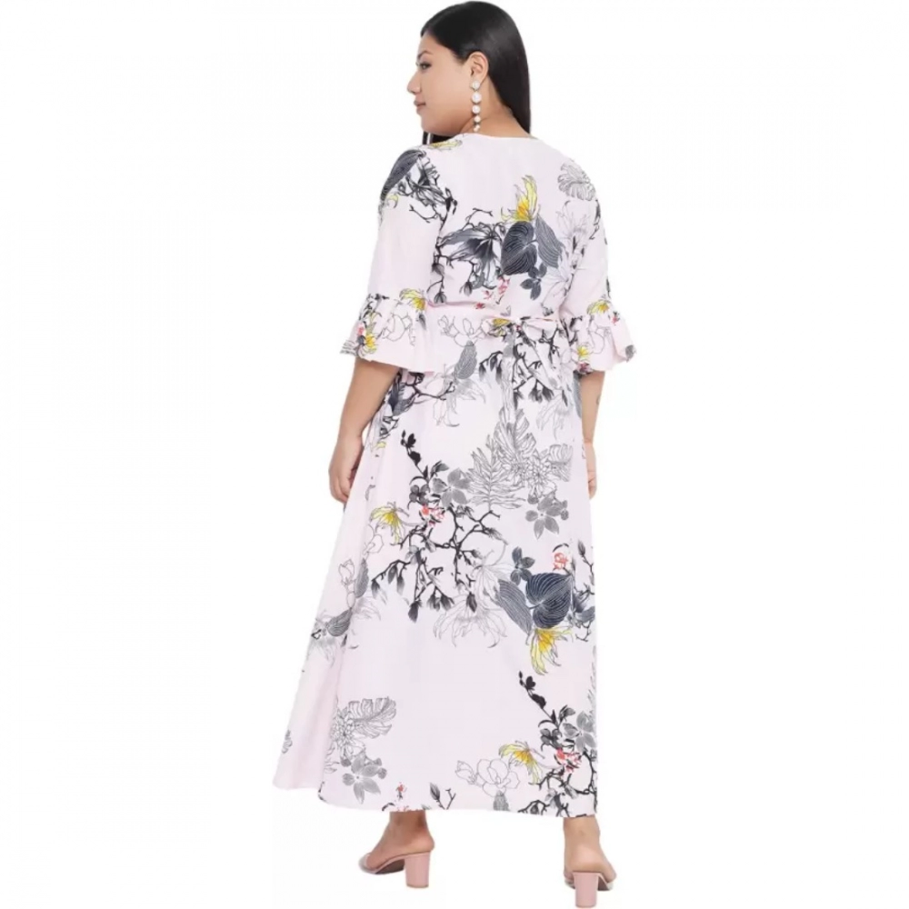 Women's Fit And Flare White Dress (Color:White, Material:Polyester) - Image 6