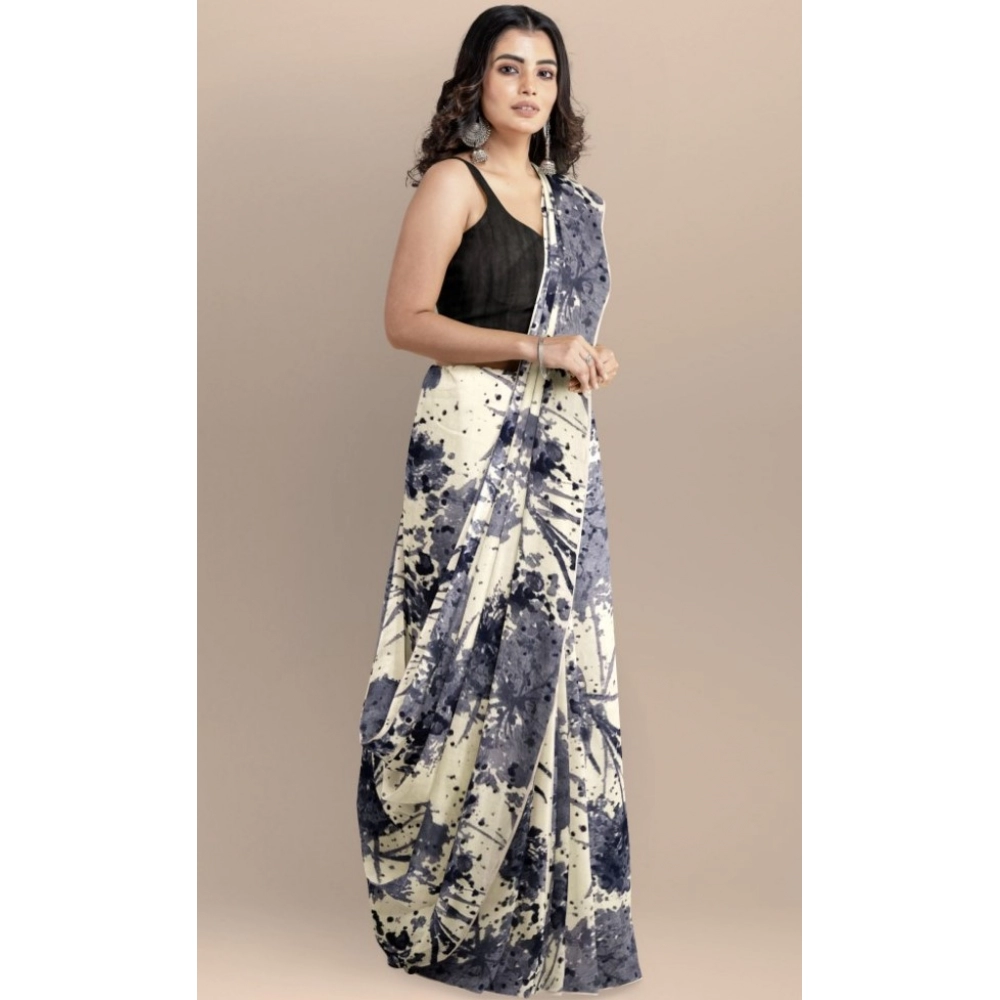 Women's Joya Silk Saree with Blouse (Black, 5-6 Mtrs) - Image 3