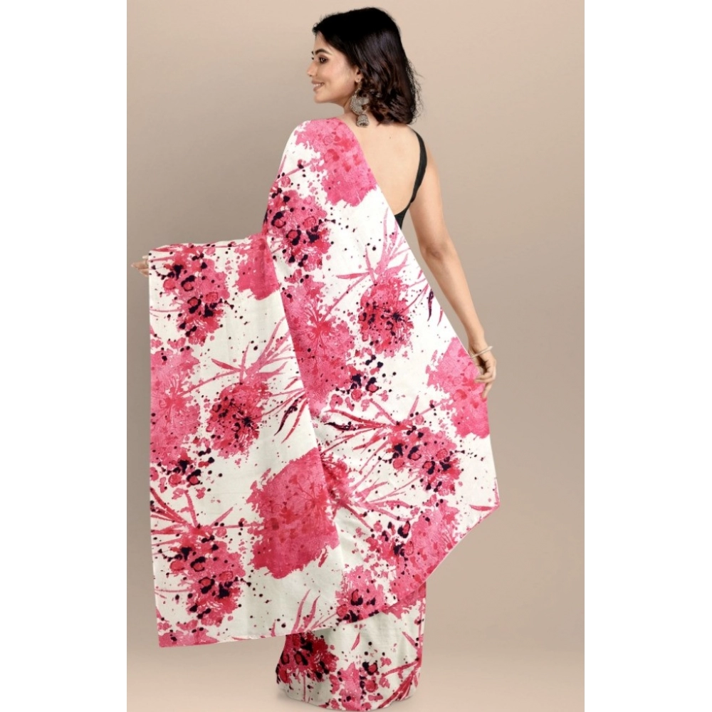 Women's Joya Silk Saree with Blouse (Pink, 5-6 Mtrs) - Image 2