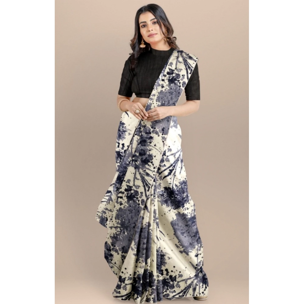 Women's Joya Silk Saree with Blouse (Black, 5-6 Mtrs) - Image 4