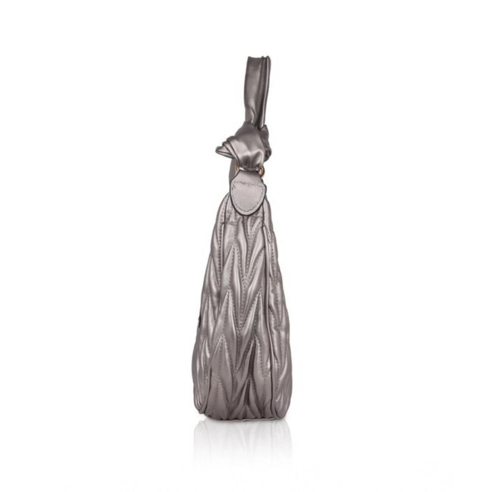 Women's Faux Leather Textured Handbag (Silver Grey) - Image 5