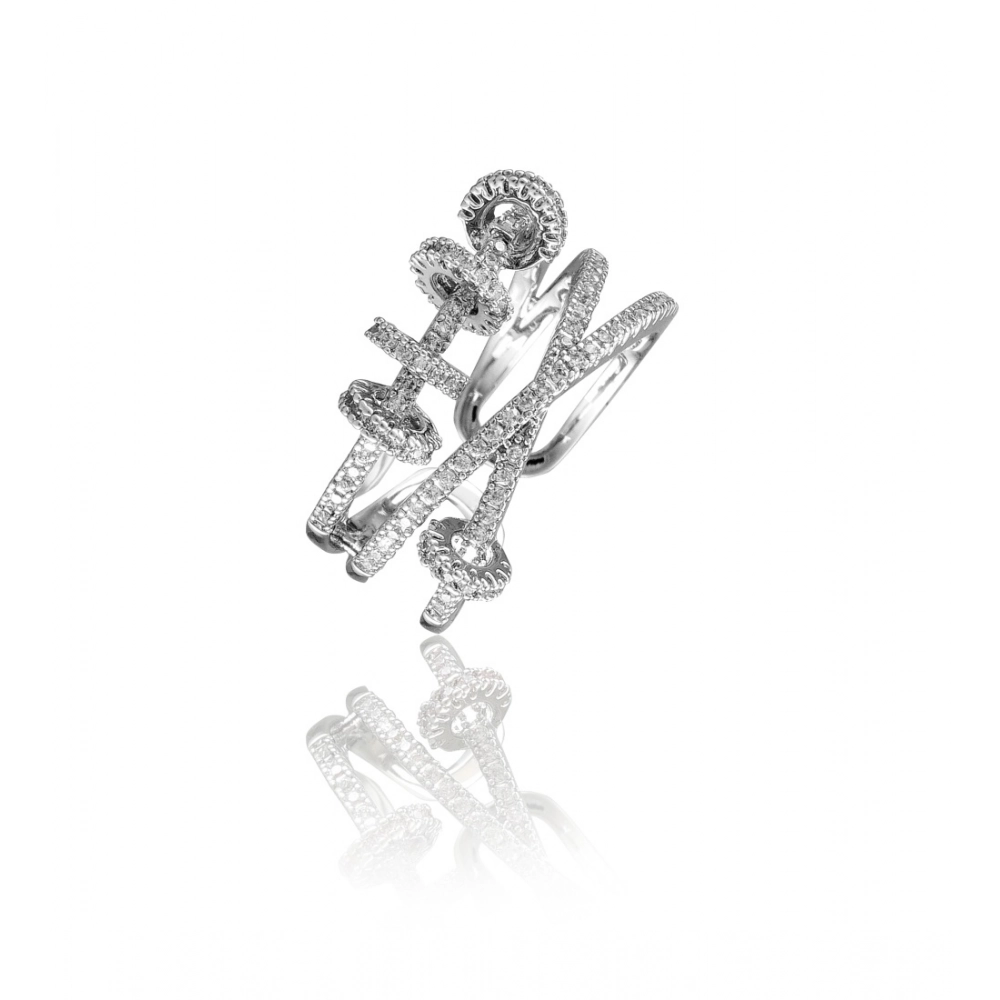 Stainless Steel Silver High-quality Freesize Ring (Silver Plated)