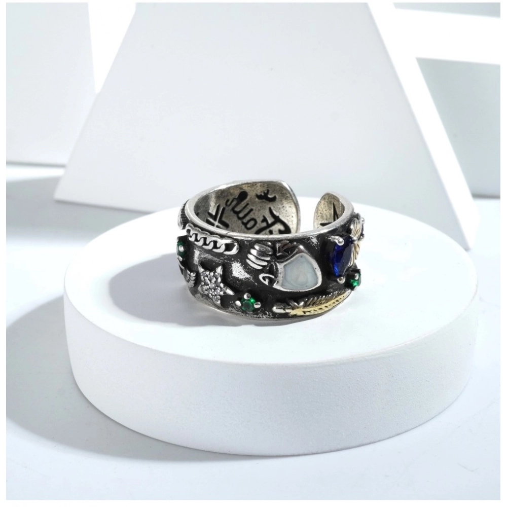 Stainless Steel Imported High-Quality Office Wear Freesize Ring (Silver Plated) - Image 3